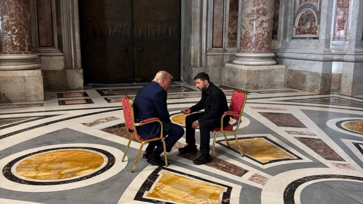 Ukraine's President Volodymyr Zelenskyy and US President Donald Trump appear at a meeting, while they attend the funeral of Pope Francis, at the Vatican, April 26, 2025. Reuters File Ukraine's President Volodymyr Zelenskyy and US President Donald Trump appear at a meeting, while they attend the funeral of Pope Francis, at the Vatican, April 26, 2025. Reuters File