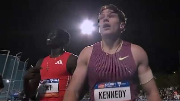 Teen sprinter Gout Gout, who broke Usain Bolt’s record, upstaged by Lachlan Kennedy; his reaction wins hearts