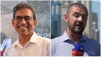 Harsha Bhogle and Simon Doull have been barred from commentating in matches taking place at Kolkata's Eden Gardens in the remainder of the 2025 Indian Premier League. Image credit: AFP/Sky Sports screengrab