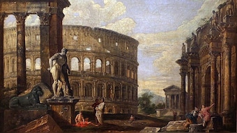 A painting of ruins of Ancient Rome by Giovanni Paolo Pannini. Wikimedia Commons
