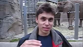 A screengrab from the first ever video uploaded on YouTube featuring one of the founders Jawed Karim at the San Diego zoo. YouTube