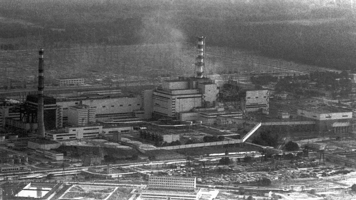 An aerial view of the Chernobyl nuclear power plant still smoking shortly after the explosion. File image/Reuters An aerial view of the Chernobyl nuclear power plant still smoking shortly after the explosion. File image/Reuters