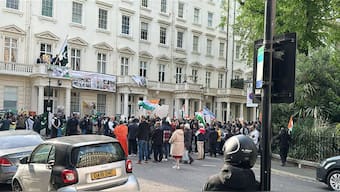 Members of the Indian community staged a protest outside the Pakistan High Commission in London condemning the Pahalgam terrorist attack. Representational Image/X-queenlioness86