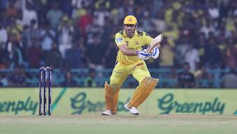 Chennai Super Kings captain MS Dhoni struck four fours and a six during his match-winning knock against Lucknow Super Giants in Lucknow. AP