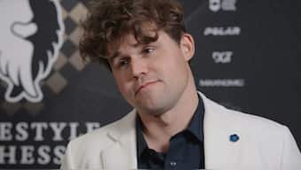 Grandmaster Magnus Carlsen jokes about his retirement. Image: Freestyle Chess