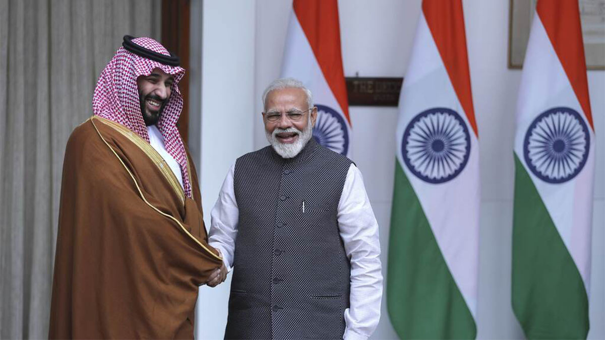 Prime Minister Narendra Modi shakes hand with Saudi Crown Prince Mohammed bin Salman. AP File Prime Minister Narendra Modi shakes hand with Saudi Crown Prince Mohammed bin Salman. AP File