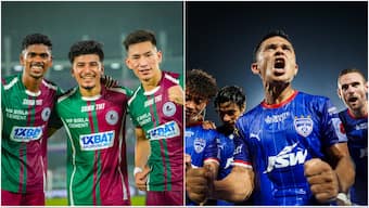 Mohun Bagan and Bengaluru FC are set to face each other for the second time in an ISL Cup final on Saturday in Kolkata. Image credit: Mohun Bagan Super Giant and Bengaluru FC