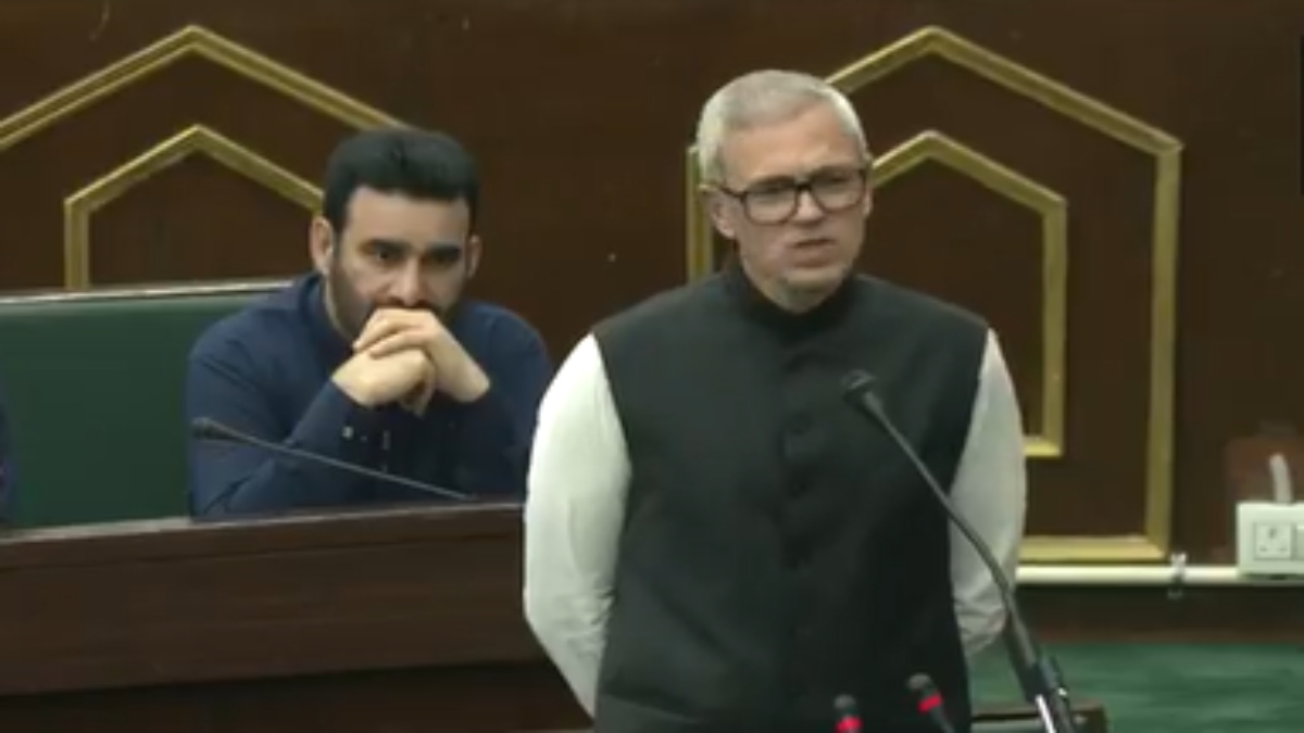 Jammu and Kashmir Chief Minister Omar Abdullah addresses the J&K Assembly. File Image / ANI Jammu and Kashmir Chief Minister Omar Abdullah addresses the J&K Assembly. File Image / ANI