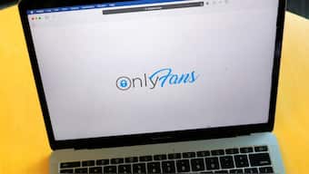The logo for OnlyFans is seen on a device in this photo illustration in Manhattan, New York City, US, August 19, 2021. Representational Image/Reuters