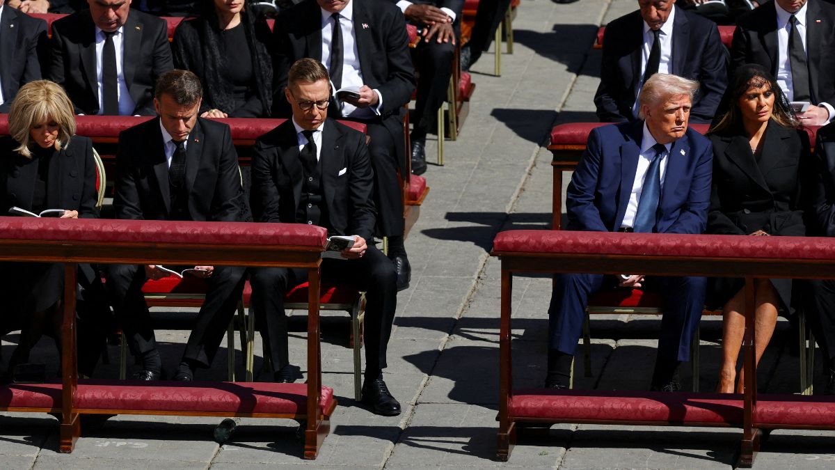 US President Donald Trump and first lady Melania Trump. France's President Emmanuel Macron and his wife Brigitte Macron, and Finland's President Alexander Stubb attend the funeral Mass of Pope Francis, at the Vatican, April 26, 2025. File Image/Reuters US President Donald Trump and first lady Melania Trump. France's President Emmanuel Macron and his wife Brigitte Macron, and Finland's President Alexander Stubb attend the funeral Mass of Pope Francis, at the Vatican, April 26, 2025. File Image/Reuters