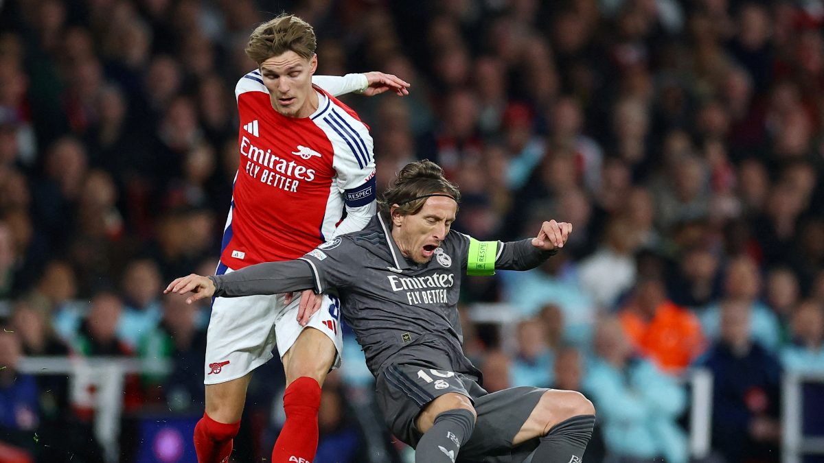 Real Madrid take on Arsenal in the second leg of the Champions League quarter-final on Wednesday. Image: Reuters
Real Madrid take on Arsenal in the second leg of the Champions League quarter-final on Wednesday. Image: Reuters