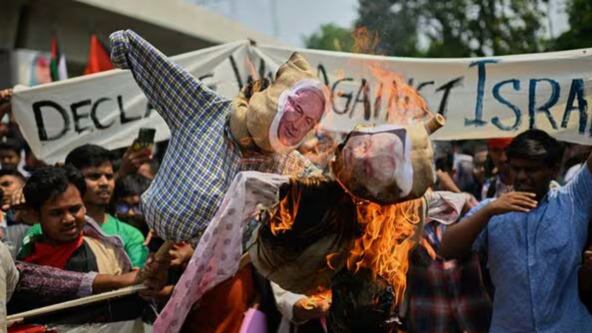 Anti-Israel protests turn violent in Bangladesh as mobs target business outlets, 56 arrested Anti-Israel protests turn violent in Bangladesh as mobs target business outlets, 56 arrested