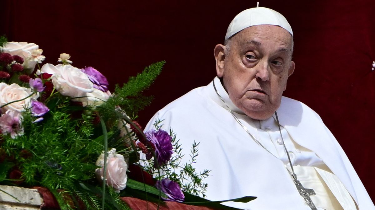 Pope Francis stands on the main balcony of St. Peter's basilica during the Urbi et Orbi message and blessing to the city and the world as part of Easter celebrations, at St Peter's square in the Vatican on April 20, 2025. Photo- AFP Pope Francis stands on the main balcony of St. Peter's basilica during the Urbi et Orbi message and blessing to the city and the world as part of Easter celebrations, at St Peter's square in the Vatican on April 20, 2025. Photo- AFP