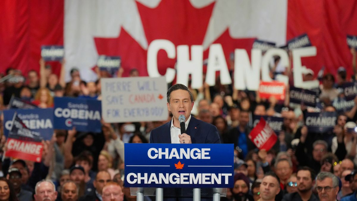Conservative leader Pierre Poilievre holds a Canada First Rally For Change, in Vaughan, Ontario, April 22, 2025. (Chris Young/The Canadian Press via AP File) Conservative leader Pierre Poilievre holds a Canada First Rally For Change, in Vaughan, Ontario, April 22, 2025. (Chris Young/The Canadian Press via AP File)