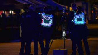 Vancouver police investigate a crime scene after a man drove into pedestrians at the annual Lapu Lapu festival celebrating Filipino culture, at East 43rd Avenue and Fraser, in the south of Vancouver on April 26, 2025. AFP Photo