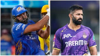 Mumbai Indians star Rohit Sharma thanked Kolkata Knight Riders assistant coach Abhishek Nayar after his match-winning knock against Chennai Super Kings. Image credit: AP/KKR