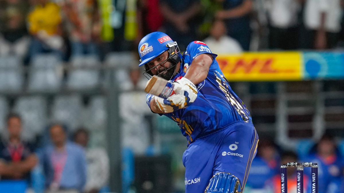 Rohit Sharma brought up his first half-century of IPL 2025 during Mumbai Indians' home game against Chennai Super Kings at the Wankhede Stadium. AP Rohit Sharma brought up his first half-century of IPL 2025 during Mumbai Indians' home game against Chennai Super Kings at the Wankhede Stadium. AP