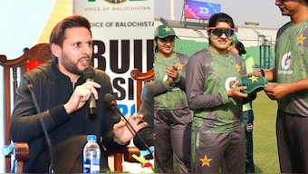 Shahid Afridi has criticised India blaming Pakistan for the Pahalgam terror attack. Images: Shahid Afridi on X/PCB on X