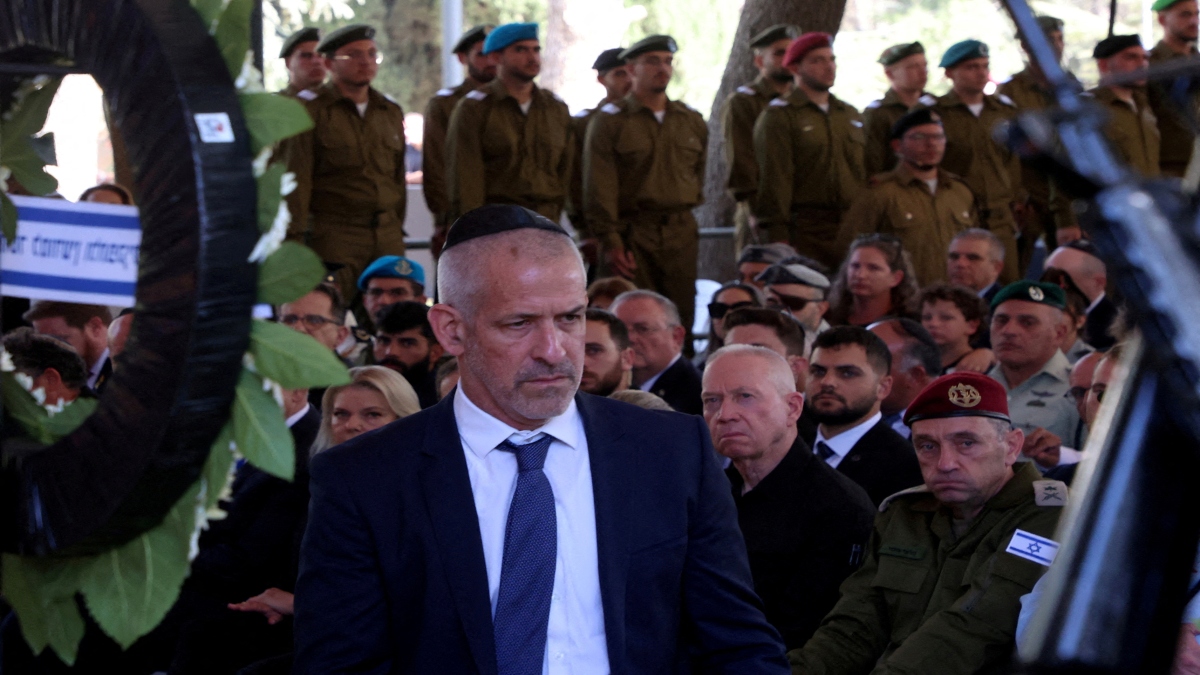 Israeli Security Agency director Ronen Bar attends a memorial ceremony of the Hamas attack on October 7 last year that sparked the ongoing war in Gaza, at the Mount Herzl military cemetery in Jerusalem on October 27, 2024. Reuters File Israeli Security Agency director Ronen Bar attends a memorial ceremony of the Hamas attack on October 7 last year that sparked the ongoing war in Gaza, at the Mount Herzl military cemetery in Jerusalem on October 27, 2024. Reuters File