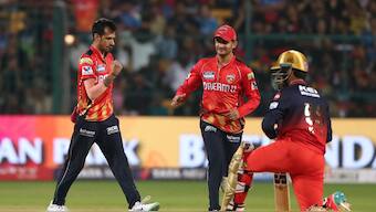 Yuzvendra Chahal has taken seven wickets in last three matches with Punjab Kings winning two. Image: Reuters