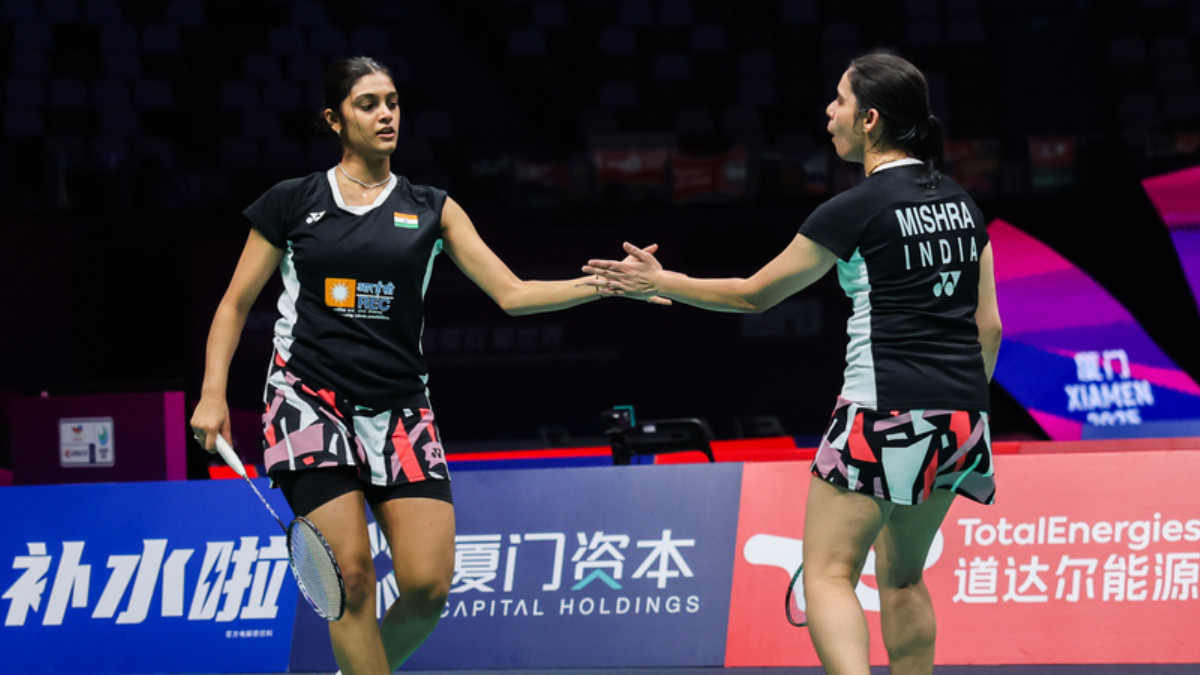 Tanisha Crasto and Shruti Mishra in action during the women's doubles tie in India's Group D clash against Denmark at the Sudirman Cup. Image credit: Badmintonphoto Tanisha Crasto and Shruti Mishra in action during the women's doubles tie in India's Group D clash against Denmark at the Sudirman Cup. Image credit: Badmintonphoto