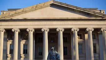 (File) The US Treasury Department building in Washington. AP