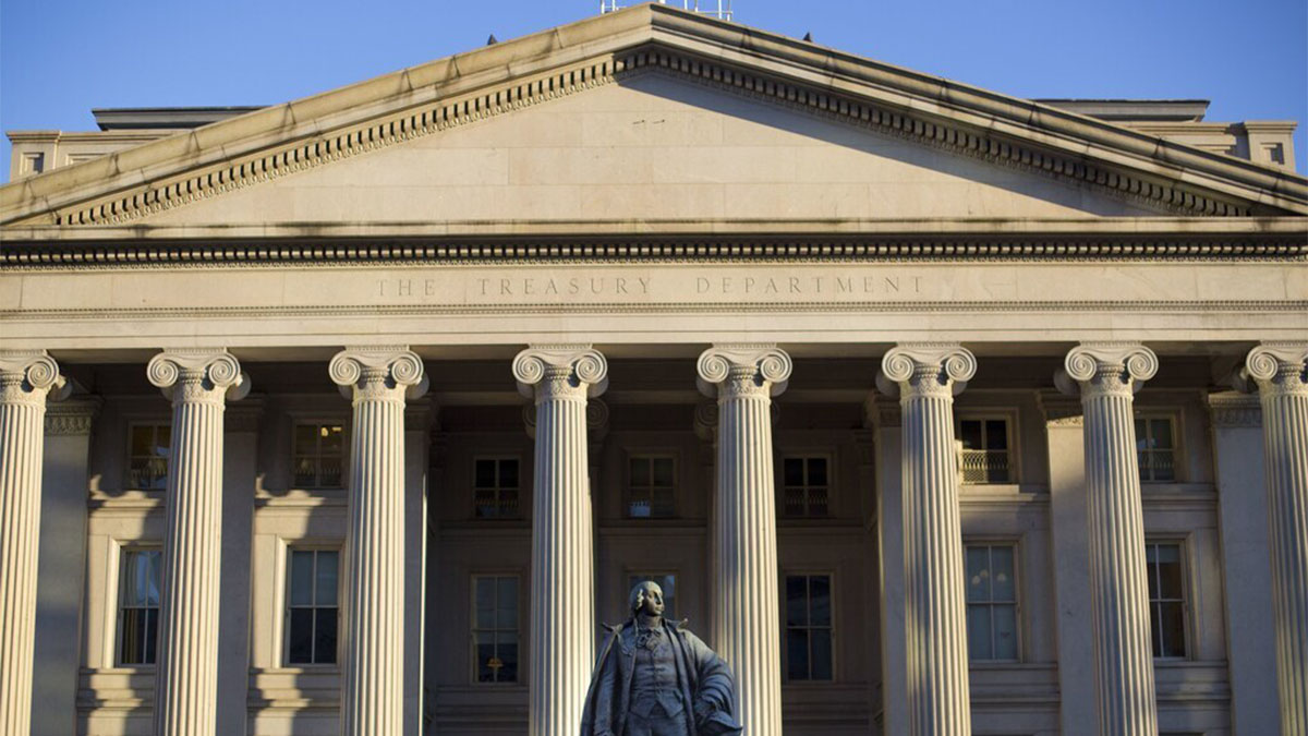 (File) The US Treasury Department building in Washington. AP (File) The US Treasury Department building in Washington. AP