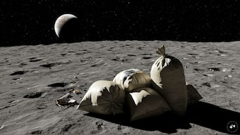 The reward is for anyone who can develop a solution for dealing with dozens of bags of human waste left on the moon. Representational Image/AI-generated

