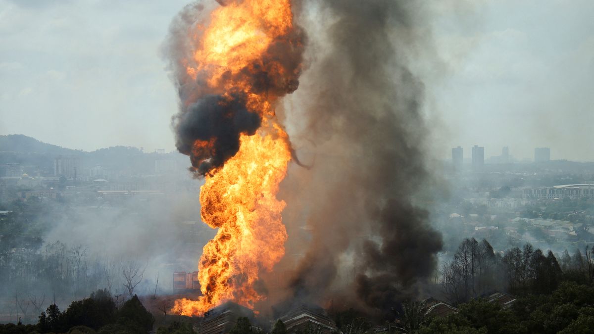 Huge fire near Malaysia capital after leak at Petronas gas pipeline. Reuters Huge fire near Malaysia capital after leak at Petronas gas pipeline. Reuters