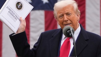 US President Donald Trump speaks during announces tariffs in the Rose Garden at the White House. Reuters