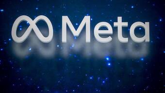 A photograph taken during the World Economic Forum (WEF) annual meeting in Davos on January 19, 2025, shows the logo of Meta, the US company that owns and operates Facebook, Instagram, Threads, and WhatsApp. File Photo/AFP