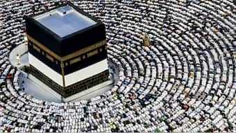Muslim pilgrims pray around the Kaaba, Islam's holiest shrine, at the Grand Mosque in the holy city of Mecca on June 16, 2024. File Photo/AFP