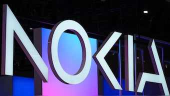 In this file photo taken on March 4, 2025 the logo of Finnish technology company Nokia is pictured at the MWC (Mobile World Congress), the world's biggest mobile fair, in Barcelona. AFP