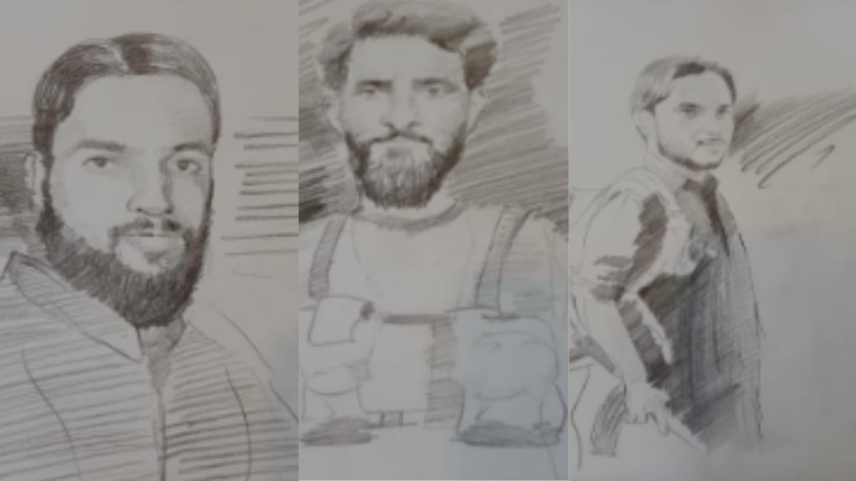Jammu and Kashmir Police had released sketches of Pahalgam attackers. Hashim Musa seen in the middle. X/@AnantnagPolice Jammu and Kashmir Police had released sketches of Pahalgam attackers. Hashim Musa seen in the middle. X/@AnantnagPolice