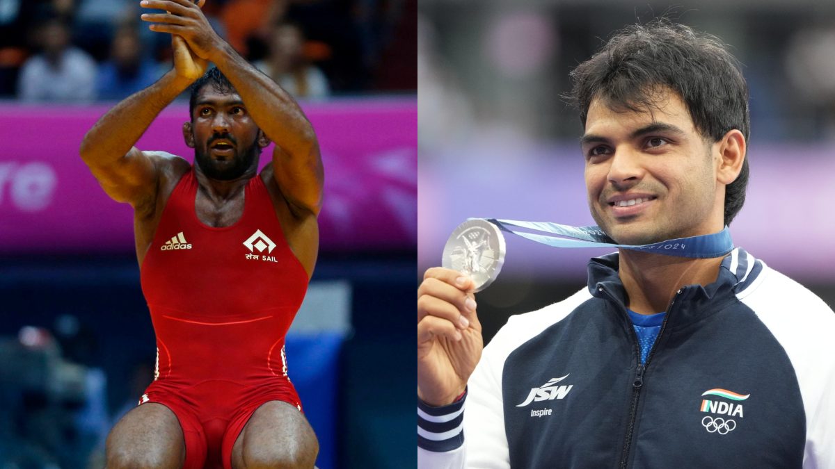 Yogeshwar Dutt has come out in Neeraj Chopra's support after trollers questioned his patriotism. Images: Reuters
Yogeshwar Dutt has come out in Neeraj Chopra's support after trollers questioned his patriotism. Images: Reuters