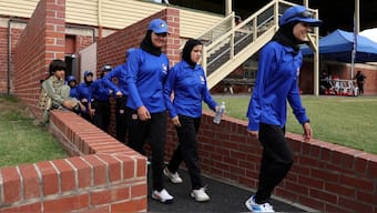 The exiled Afghanistan women's team during a match in Australia. Image: AFP 
