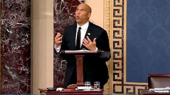 US Senator Cory Booker delivers a marathon speech protesting the policies of US President Donald Trump on the US Senate floor. File Image / Reuters