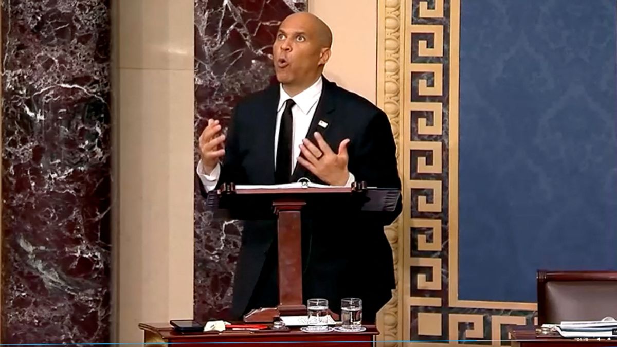 US Senator Cory Booker delivers a marathon speech protesting the policies of US President Donald Trump on the US Senate floor. File Image / Reuters US Senator Cory Booker delivers a marathon speech protesting the policies of US President Donald Trump on the US Senate floor. File Image / Reuters