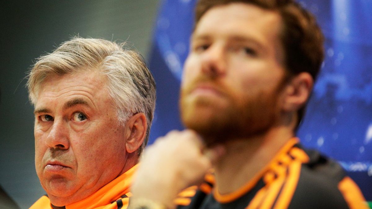 Carlo Ancelotti and Xabi Alonso during a press conference for Real Madrid. Image: Reuters Carlo Ancelotti and Xabi Alonso during a press conference for Real Madrid. Image: Reuters