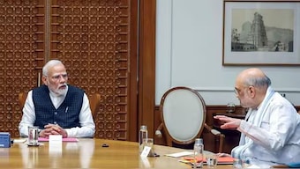 Prime Minister Narendra Modi and Union Home Minister Amit Shah during a meeting of Cabinet Committee on Security (CCS), in New Delhi. ANI