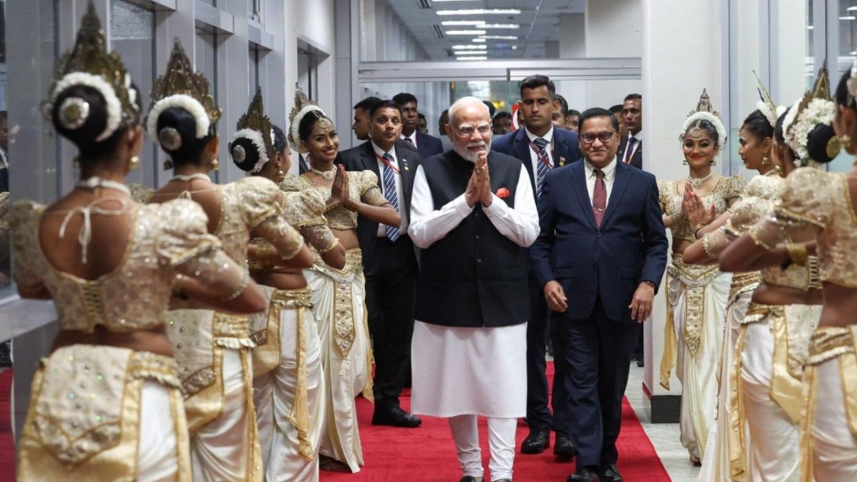Photo posted by PM Modi on X after he arrived in Colombo for a three-day visit Photo posted by PM Modi on X after he arrived in Colombo for a three-day visit