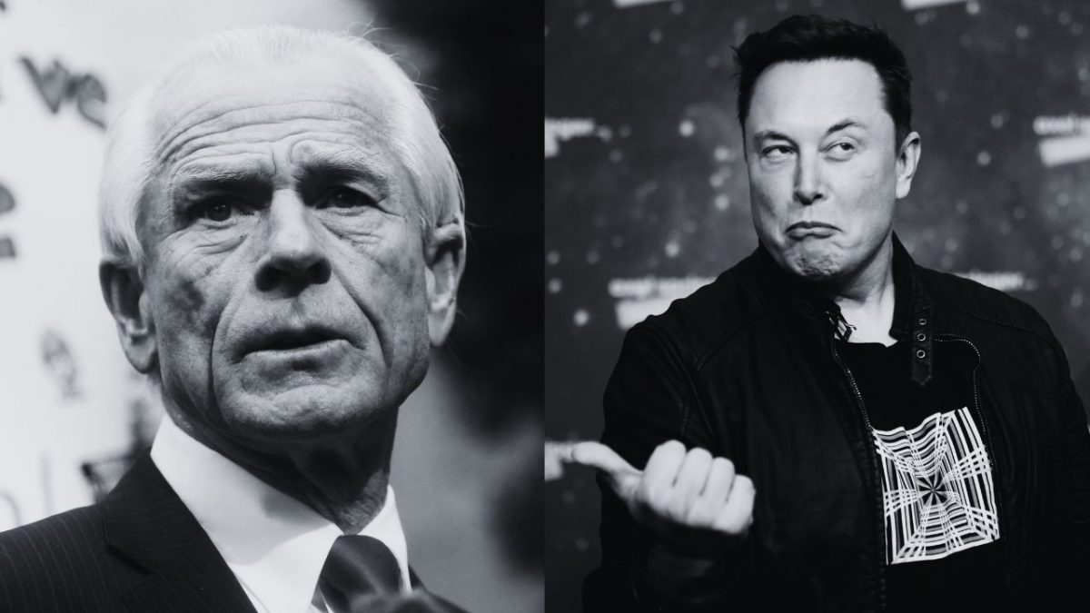 Peter Navarro, White House senior counsellor for trade and manufacturing (left) and Elon Musk. Source: Reuters Peter Navarro, White House senior counsellor for trade and manufacturing (left) and Elon Musk. Source: Reuters