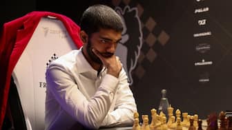 World Champion Gukesh competes during the Freestyle Chess Grand Slam Tour in Paris. Image: Reuters