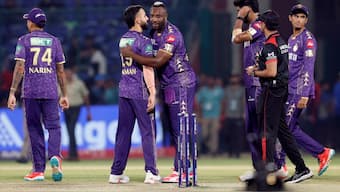 KKR players celebrate a crucial win against DC to keep their IPL 2025 playoff hopes alive. Image: Reuters