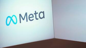 The Meta logo is seen at the Vivatech show in Paris, June 14, 2023. File Image/AP