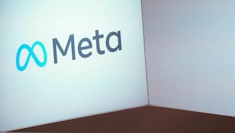 The Meta logo is seen at the Vivatech show in Paris, June 14, 2023. File Image/AP