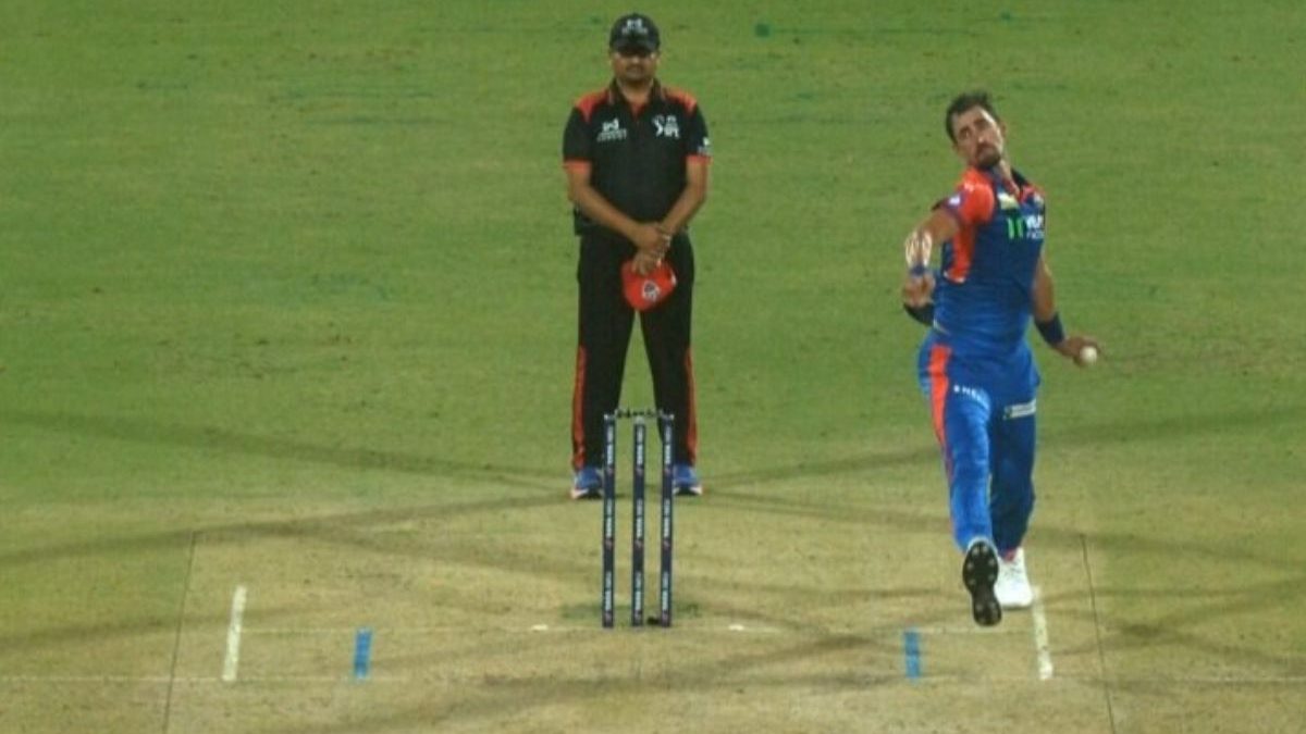 The Mitchell Starc delivery that was called a no-ball in the Super Over of DC vs RR match. Image: X The Mitchell Starc delivery that was called a no-ball in the Super Over of DC vs RR match. Image: X