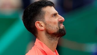 Novak Djokovic reacts during his round of 32 match against Chile's Alejandro Tabilo. Image: Reuters