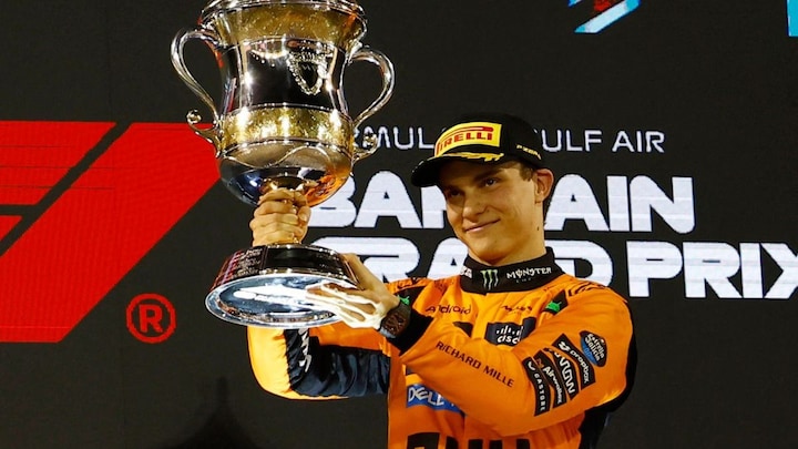 McLaren's Oscar Piastri wins 50th F1 race at Bahrain Grand Prix ahead of George Russell and Lando Norris