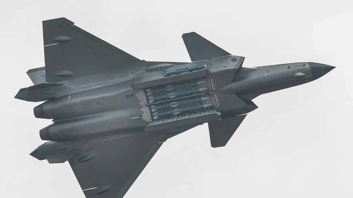 The PL-15 air-to-air missile on a J-20 Stealth fighter. It is reported that China has delivered these long-range missiles to Islamabad amid rising tensions with India. Image Courtesy: X The PL-15 air-to-air missile on a J-20 Stealth fighter. It is reported that China has delivered these long-range missiles to Islamabad amid rising tensions with India. Image Courtesy: X
